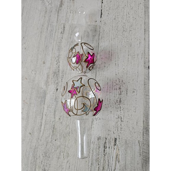 Star glass tree topper gold pink blue Xmas tree - Picture 1 of 11